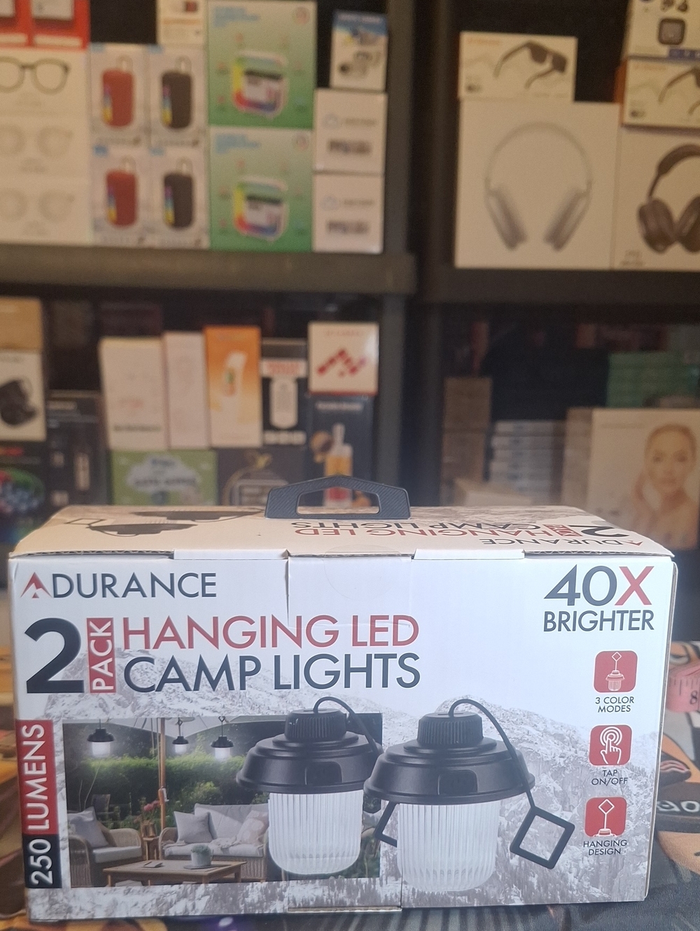 Durance 2-Pack Hanging LED Camp Lights - Black/White